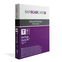 BAPScarCare T 10x Rectangular Thin Silicone Dressings 7x5cm